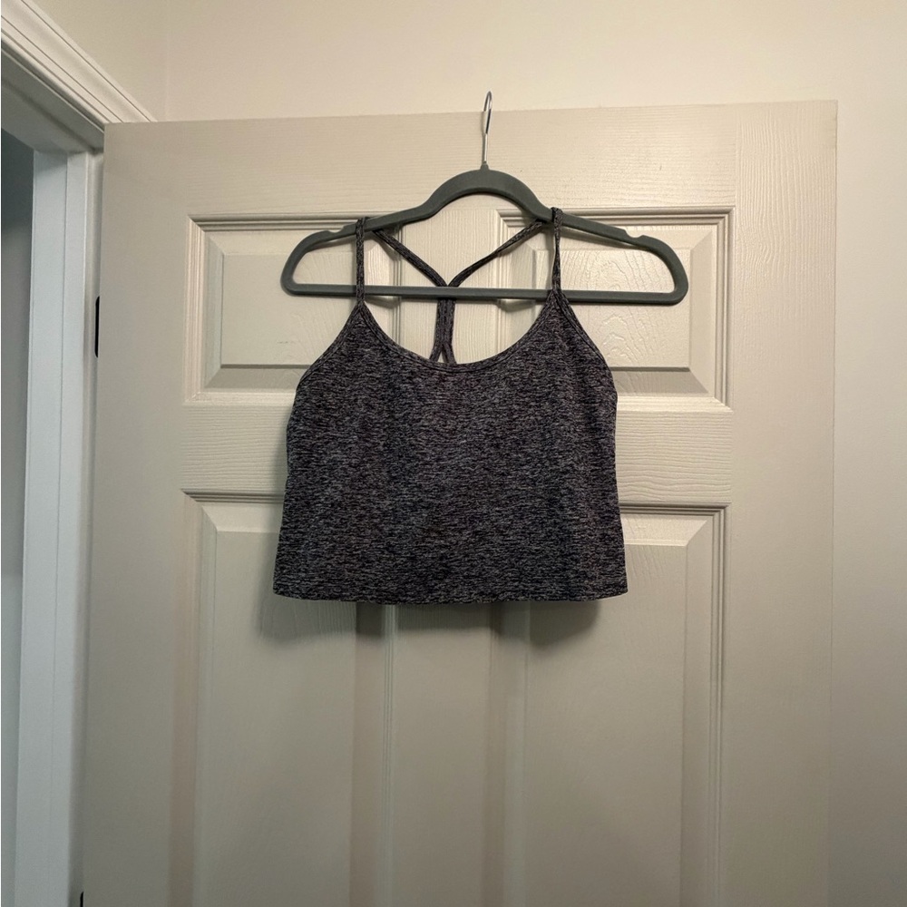Beyond Yoga Heathered Charcoal Strappy Cropped Camisole